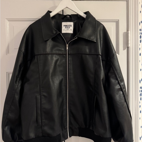 Princess Polly Jackets & Blazers - Black Princess Polly Black Faux Leather Jacket Like New